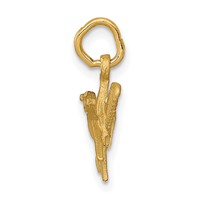 14K Yellow Gold Satin Diamond-cut Comb and Scissors Charm view 2