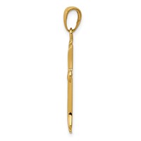14K Yellow Gold Cross Pendant with Triangle Tips view 2