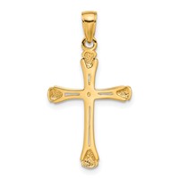 14K Yellow Gold Cross Pendant with Triangle Tips view 3