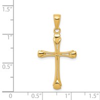 14K Yellow Gold Cross Pendant with Triangle Tips view 4