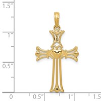 14K Yellow Gold Claddagh Cross Pendant view 4