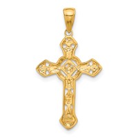 14K Yellow Gold Fancy Iona Cross Pendant view 3