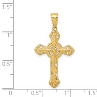 14K Yellow Gold Fancy Iona Cross Pendant view 4