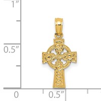 14K Yellow Gold Celtic Cross Pendant with Eternity Circle view 4