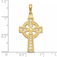 14K Yellow Gold Celtic Cross Pendant with Eternity Circle view 4