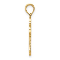 14K Yellow Gold Budded Cross Pendant view 2