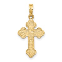 14K Yellow Gold Budded Cross Pendant view 4