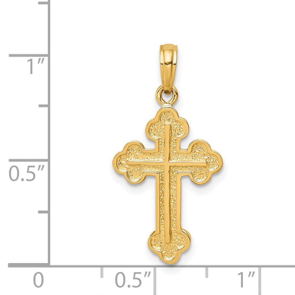 14K Budded Cross Pendant (C4277)