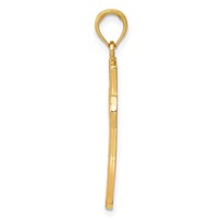14K Yellow Gold Diamond-cut Beveled Edges Cross Pendant view 2