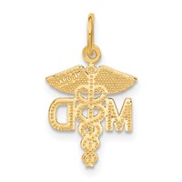 14K Yellow Gold M.d. Caduceus Charm view 3