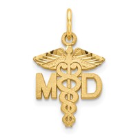 14K Yellow Gold M.d. Caduceus Charm view 1