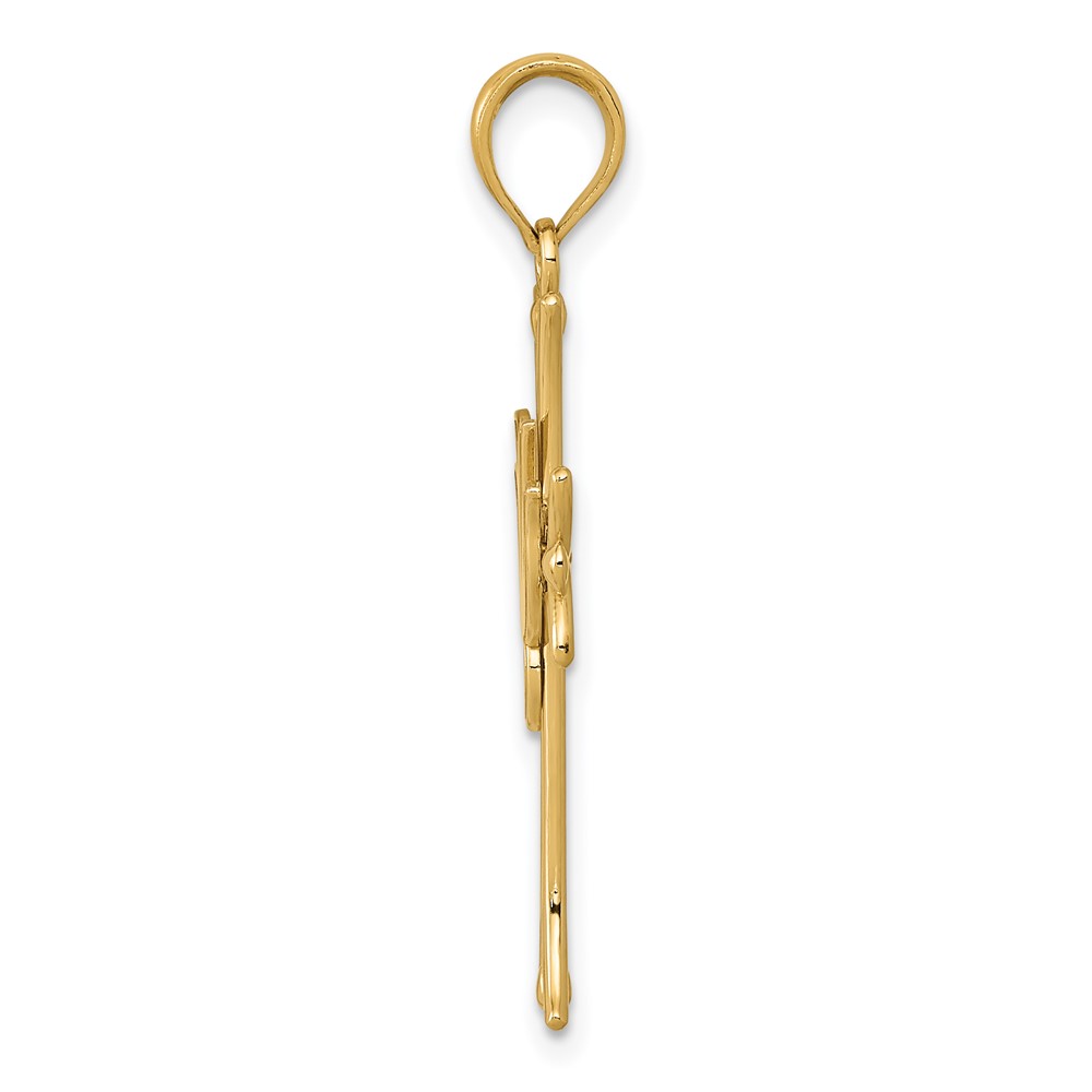 14K Dove on Cross Pendant (C4311)