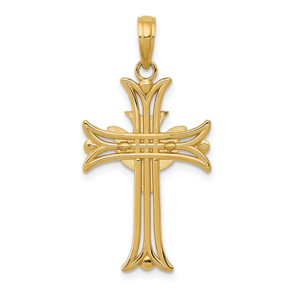 14K Dove on Cross Pendant (C4311)