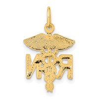 14K Yellow Gold RN Registered Nurse Charm view 3