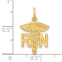 14K Yellow Gold RN Registered Nurse Charm view 4