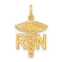 14K Yellow Gold RN Registered Nurse Charm view 1