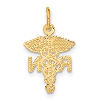 14K Yellow Gold RN Registered Nurse Charm view 3