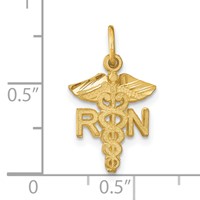 14K Yellow Gold RN Registered Nurse Charm view 4