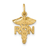 14K Yellow Gold RN Registered Nurse Charm view 1