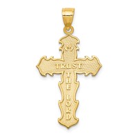 14K Yellow Gold Reversible Passion Cross Trust the Lord Pendant view 4