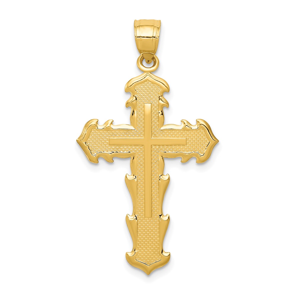 14K Yellow Gold Reversible Passion Cross Trust the Lord Pendant