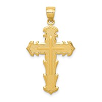14K Yellow Gold Reversible Passion Cross Trust the Lord Pendant view 1