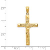 14K Yellow Gold Crucifix Pendant view 3