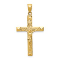 14K Yellow Gold Crucifix Pendant view 1