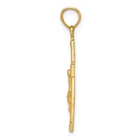 14K Yellow Gold Beveled Tipped Crucifix Pendant view 2