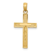 14K Yellow Gold Beveled Tipped Crucifix Pendant view 4