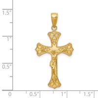 14K Yellow Gold Crucifix Pendant view 3