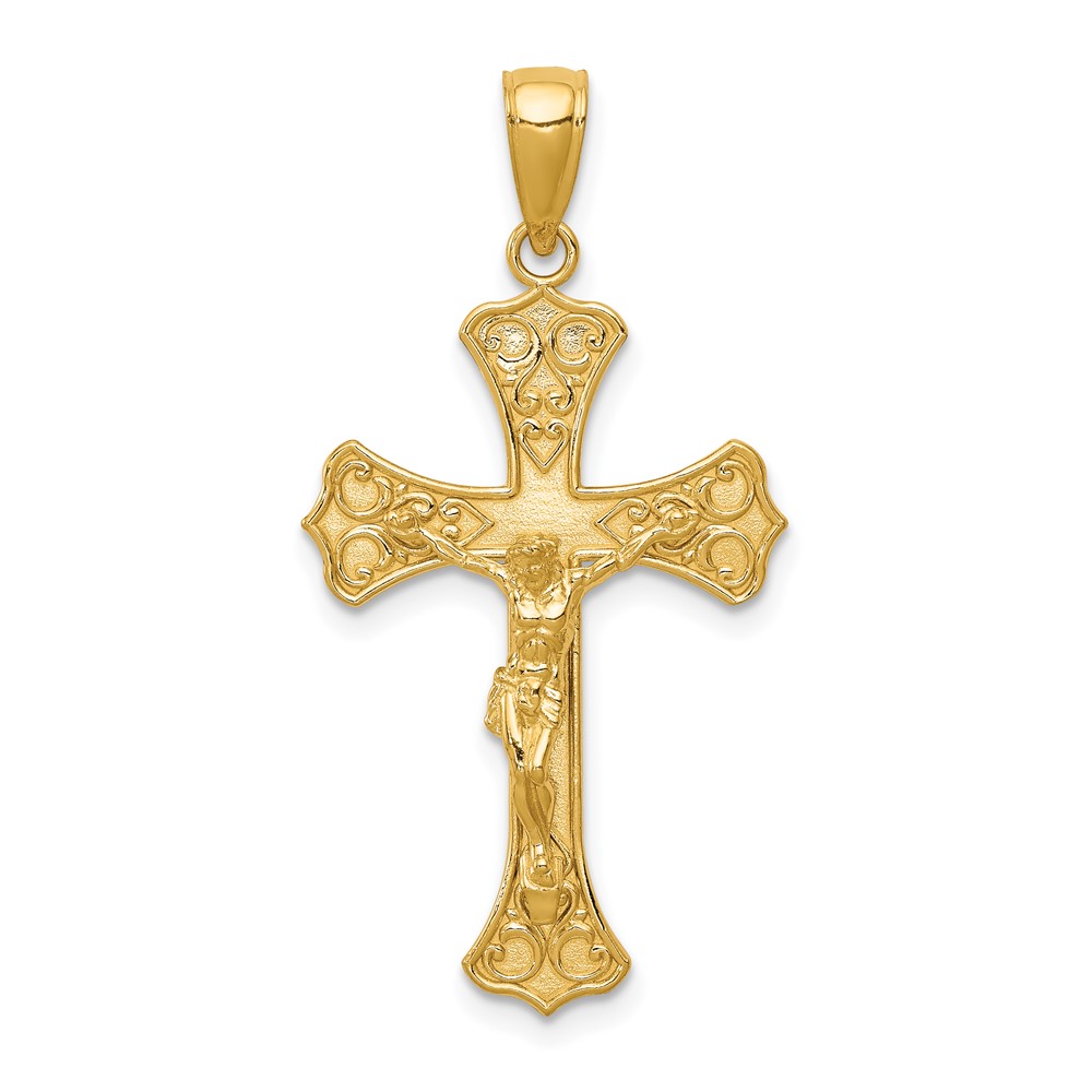 14K Yellow Gold Crucifix Pendant