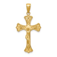 14K Yellow Gold Crucifix Pendant view 1