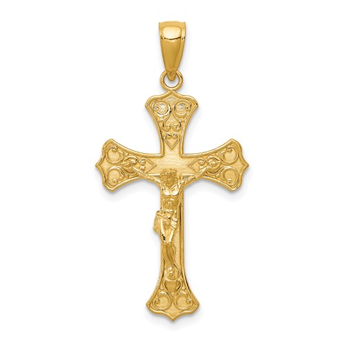 14K Yellow Gold Crucifix Pendant