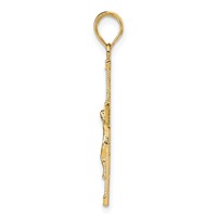 14K Yellow Gold Diamond-cut Fancy Tipped Crucifix Pendant view 2