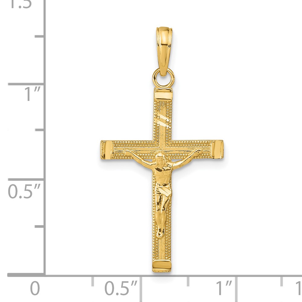 14K Diamond-cut Fancy Tipped Crucifix Pendant (C4350)