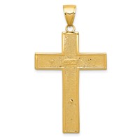 14K Yellow Gold Textured Crucifix Latin Cross Pendant view 4