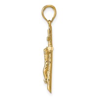 14K Yellow Gold Stick Style Crucifix Pendant view 2
