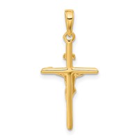 14K Yellow Gold Stick Style Crucifix Pendant view 3