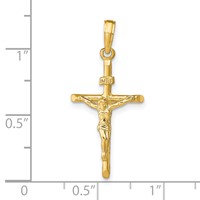 14K Yellow Gold Stick Style Crucifix Pendant view 4