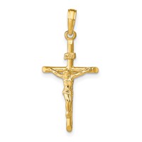 14K Yellow Gold Stick Style Crucifix Pendant view 1