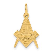 14K Yellow Gold Polished and Textured Masonic Symbol Charm view 3