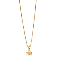 14K Yellow Gold Polished and Textured Masonic Symbol Charm view 5