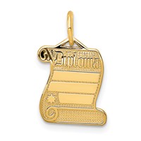 14K Yellow Gold Diploma Engravable Charm view 1