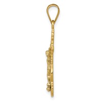 14K Two-tone Small Narrow Crucifix Pendant view 2