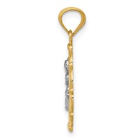 14K and White Rhodium Mother Holding Baby Pendant view 2