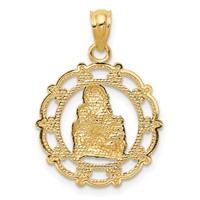 14K and White Rhodium Mother Holding Baby Pendant view 4