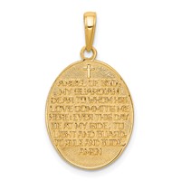 14K and White Rhodium Reversible Guardian Angel Prayer Pendant view 3