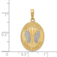 14K and White Rhodium Reversible Guardian Angel Prayer Pendant view 4