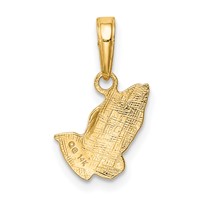 14K Yellow Gold Praying Hands Pendant view 3